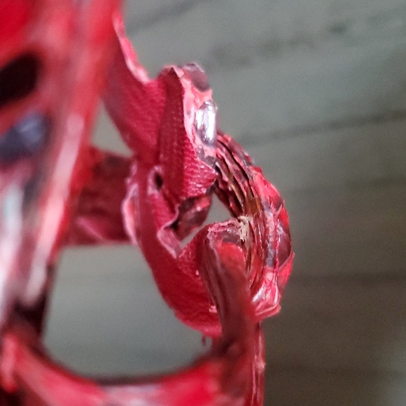 René Caovilla Snakeskin Slingback Heel Sandals, Red, 39EU (9US) - Picture 6 of 15